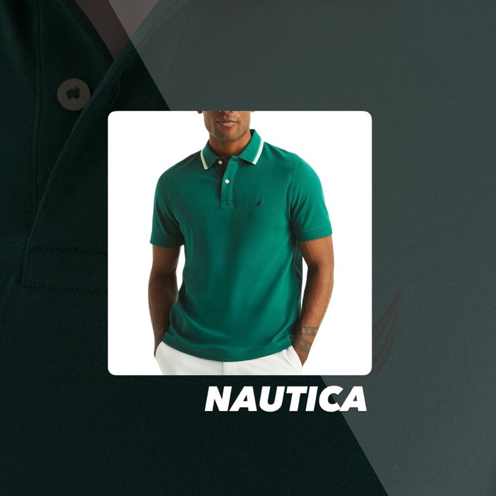 NWT Nautica Tipped Collar Polo